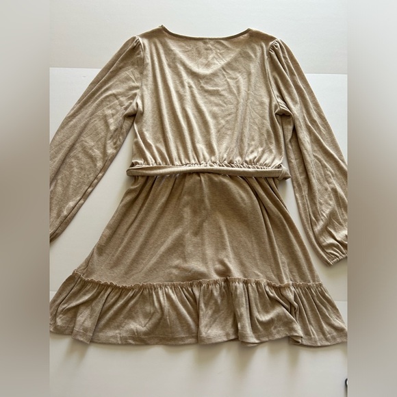 Alaster Queen Cotton Long Sleeve Mini Dress Oatmeal/Beige size Large - Picture 6 of 6